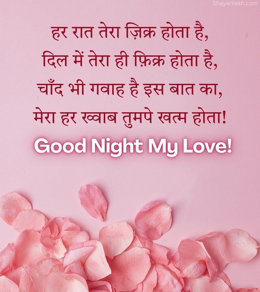 Hindi Good Night Shayari for Status
