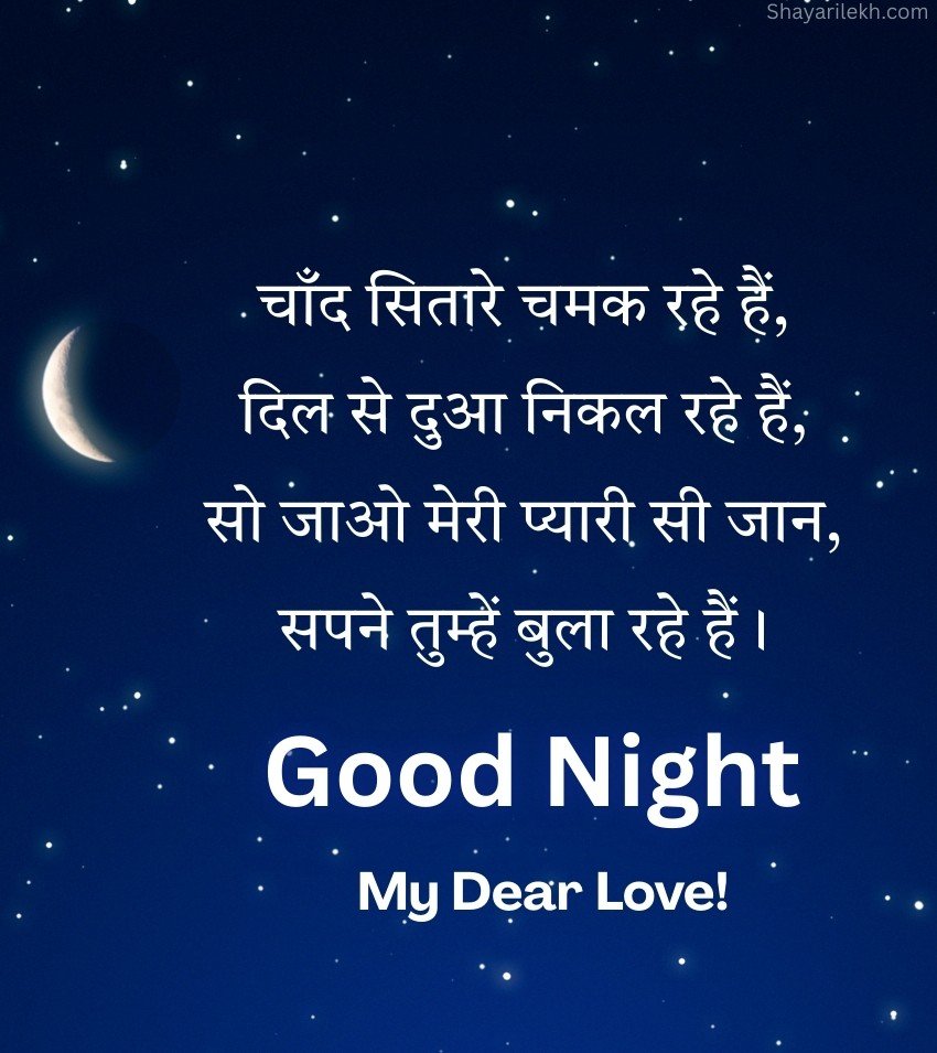 Romantic Good Night Shayari in Hindi