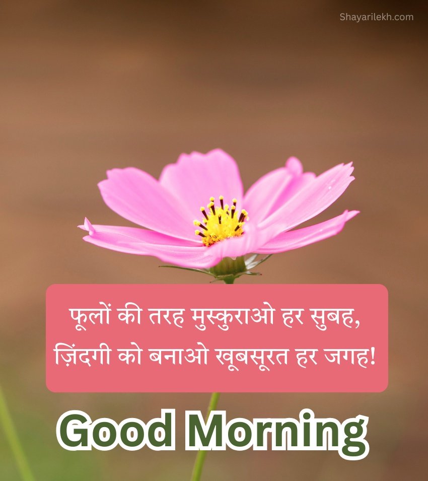 Good Morning Phool Pics for Status in Hindi