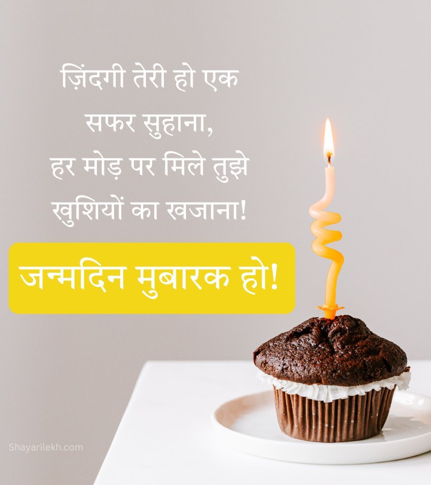 Happy Birthday Images in Hindi with Cake
