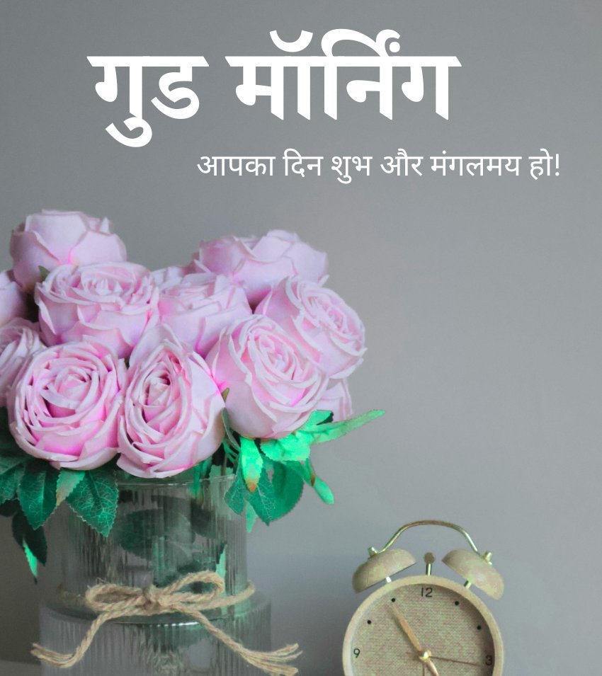 Good Morning Rose Flower Shayari Hindi Images