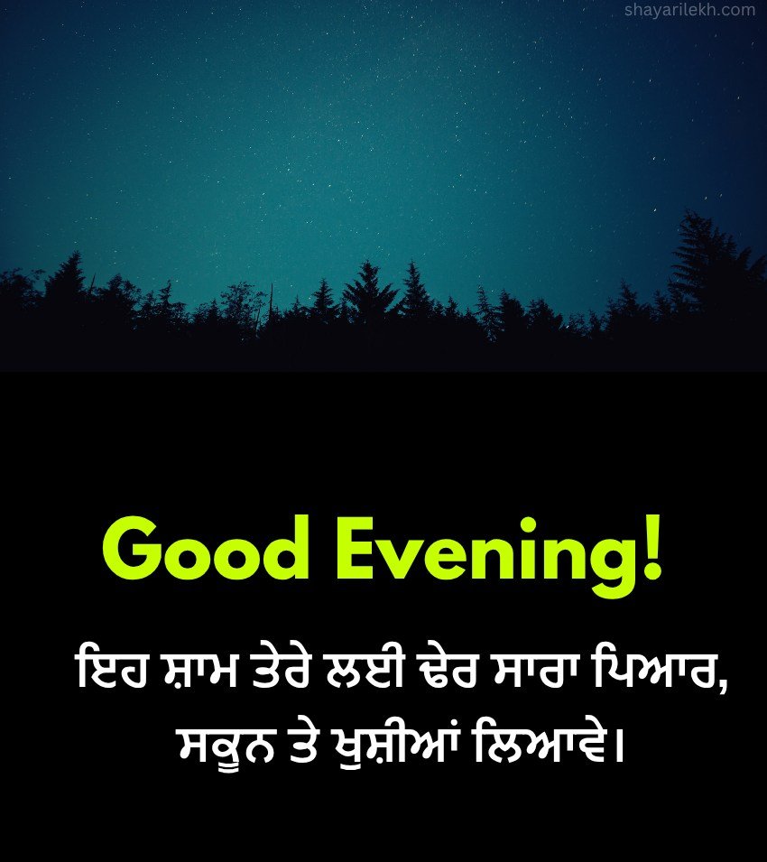 2 Lines Punjabi Good Evening Messages For Love