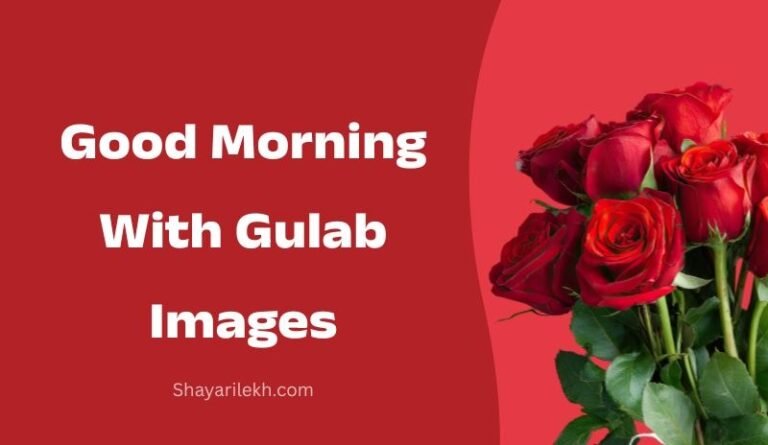 Good Morning with Gulab Flowers in Hindi