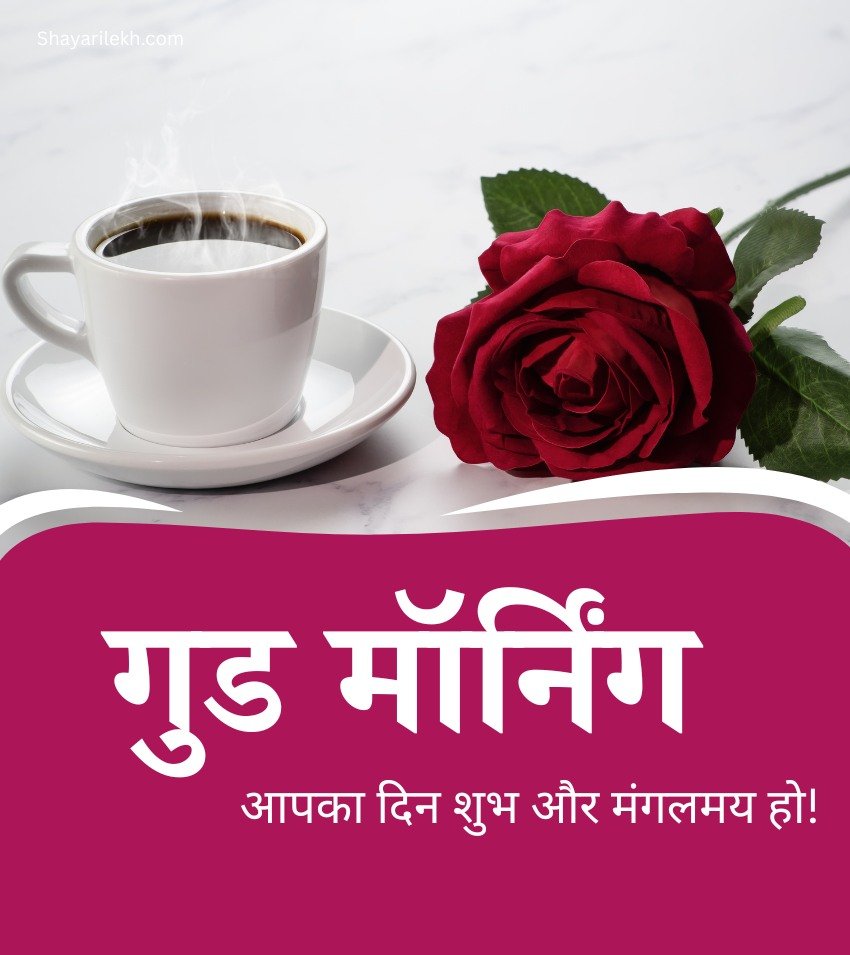 Romantic Gulab Flower Good Morning Hindi