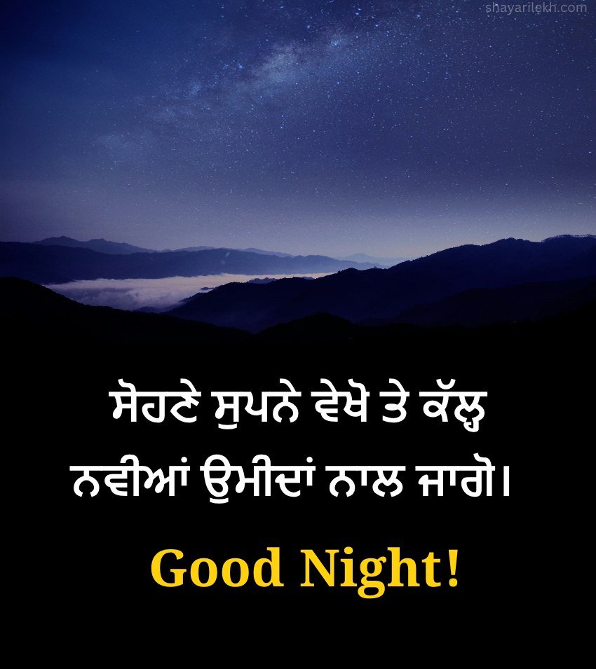 Punjabi Good Night Thoughts 2 Lines