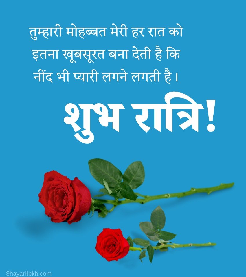 Romantic Good Night Images For Him Hindi with Roses