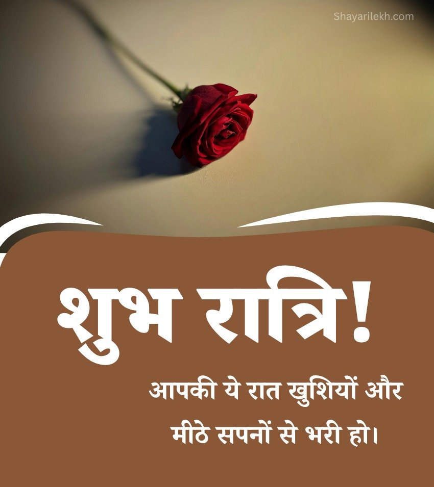 Rose with Good Night images in Hindi for Couple
