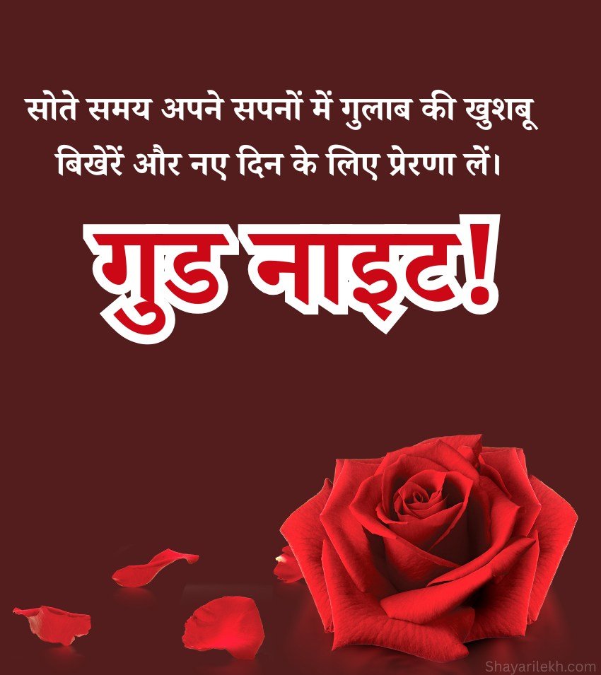 Romantic Shubh Ratri Rose Images In Hindi
