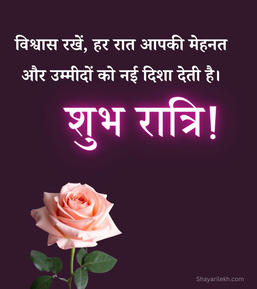Cute Rose Good Night Status Hindi