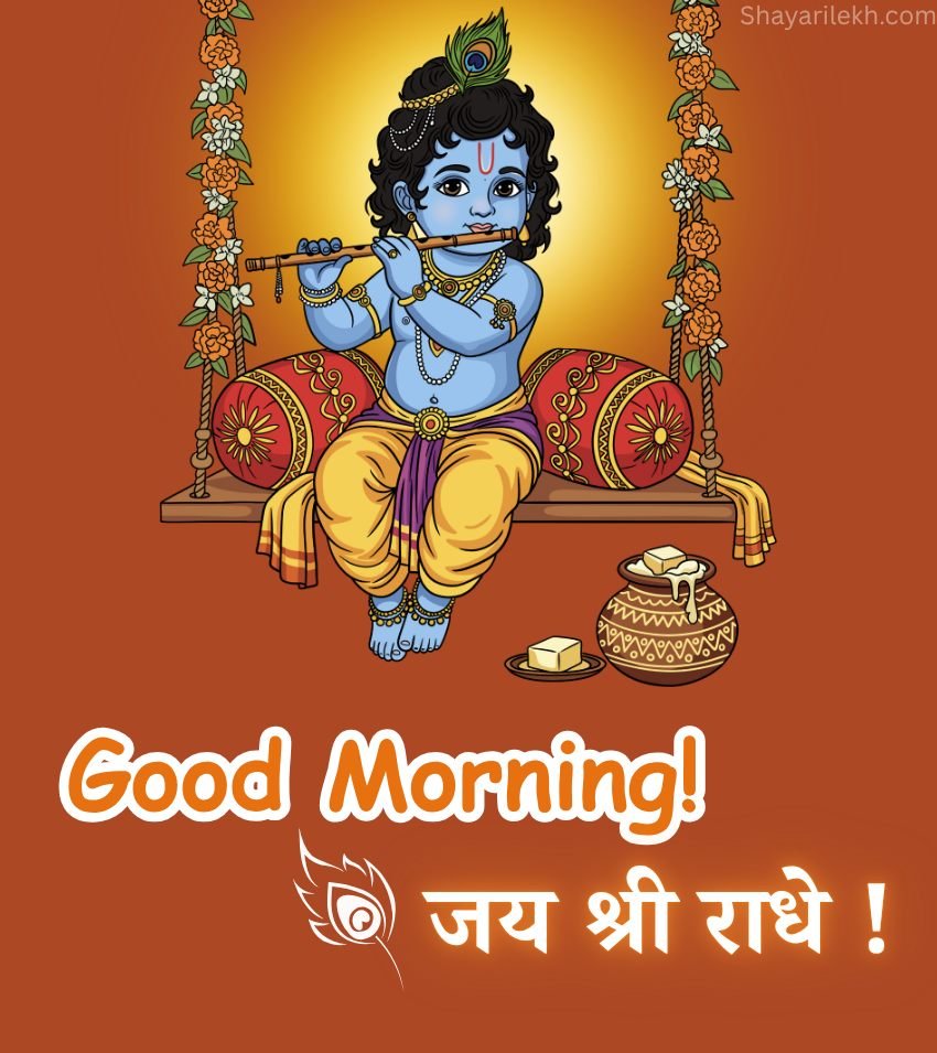 Krishna Good Morning Images with Jai Shree Radhey