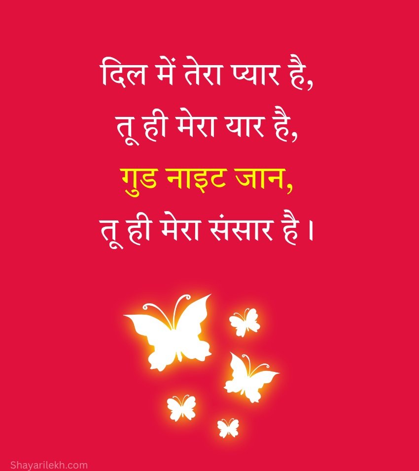 Romantic Shayari Good Night Hindi Images