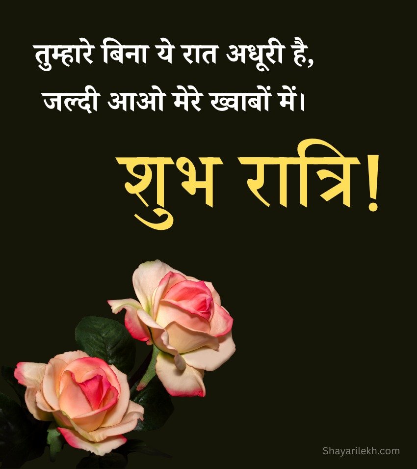 Shubh Ratri Gulab Shayari Hindi