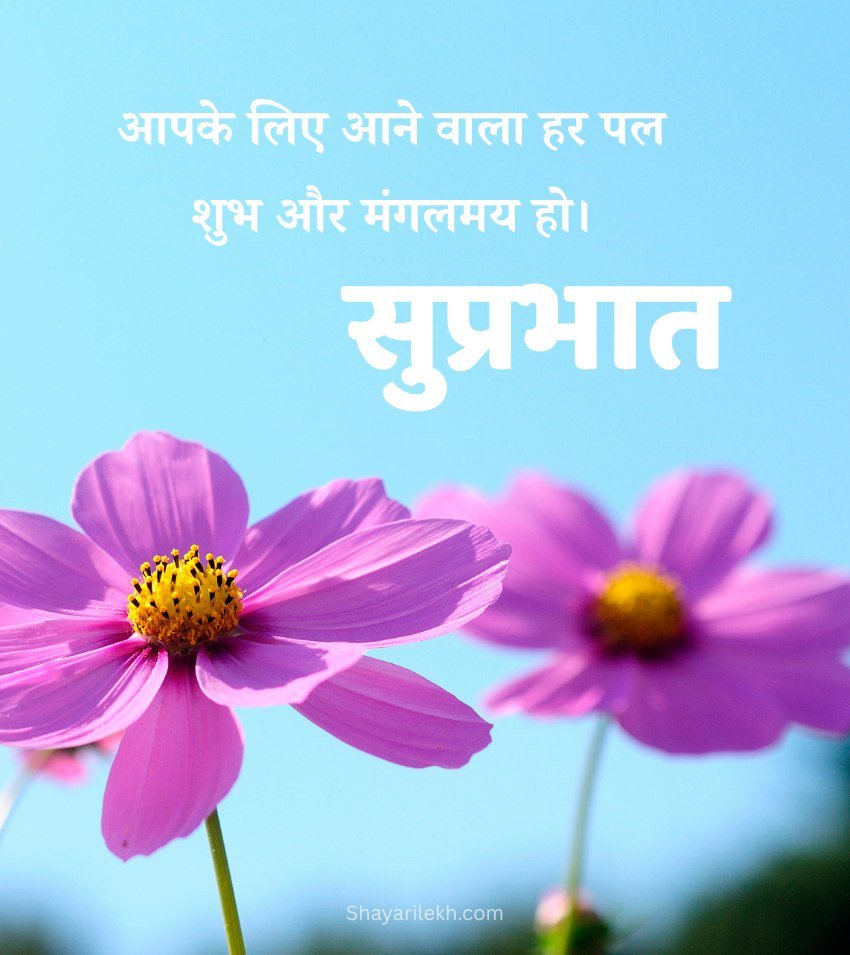 Romantic Good Morning Images in Hindi with Flowers