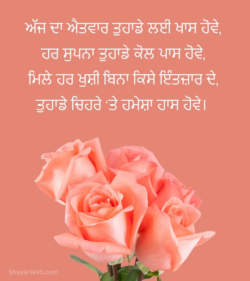 Punjabi Ravivar Blessings Wishes With Rose
