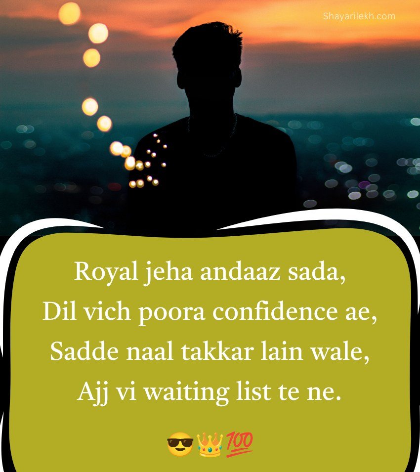 Punjabi Crown King Shayari For Attitude Boys